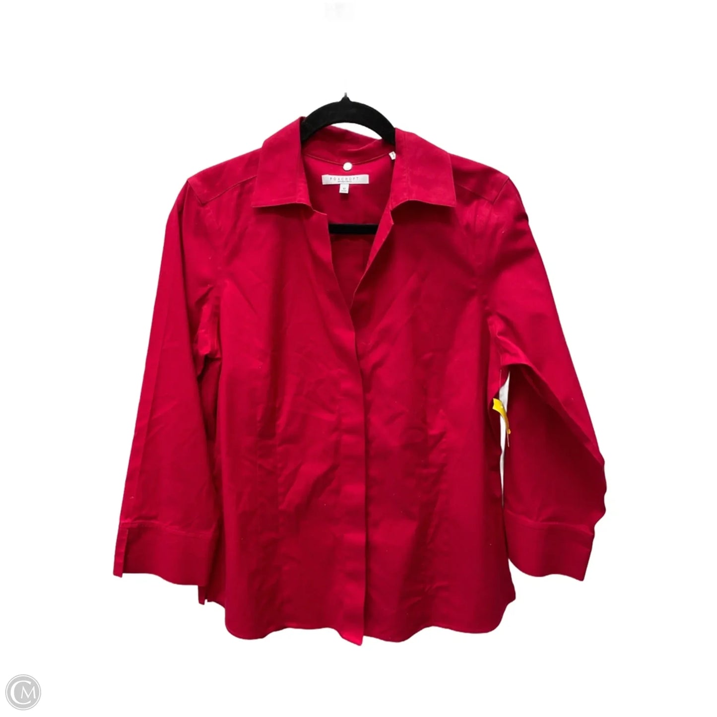 Top Long Sleeve By Foxcroft In Red, Size: M
