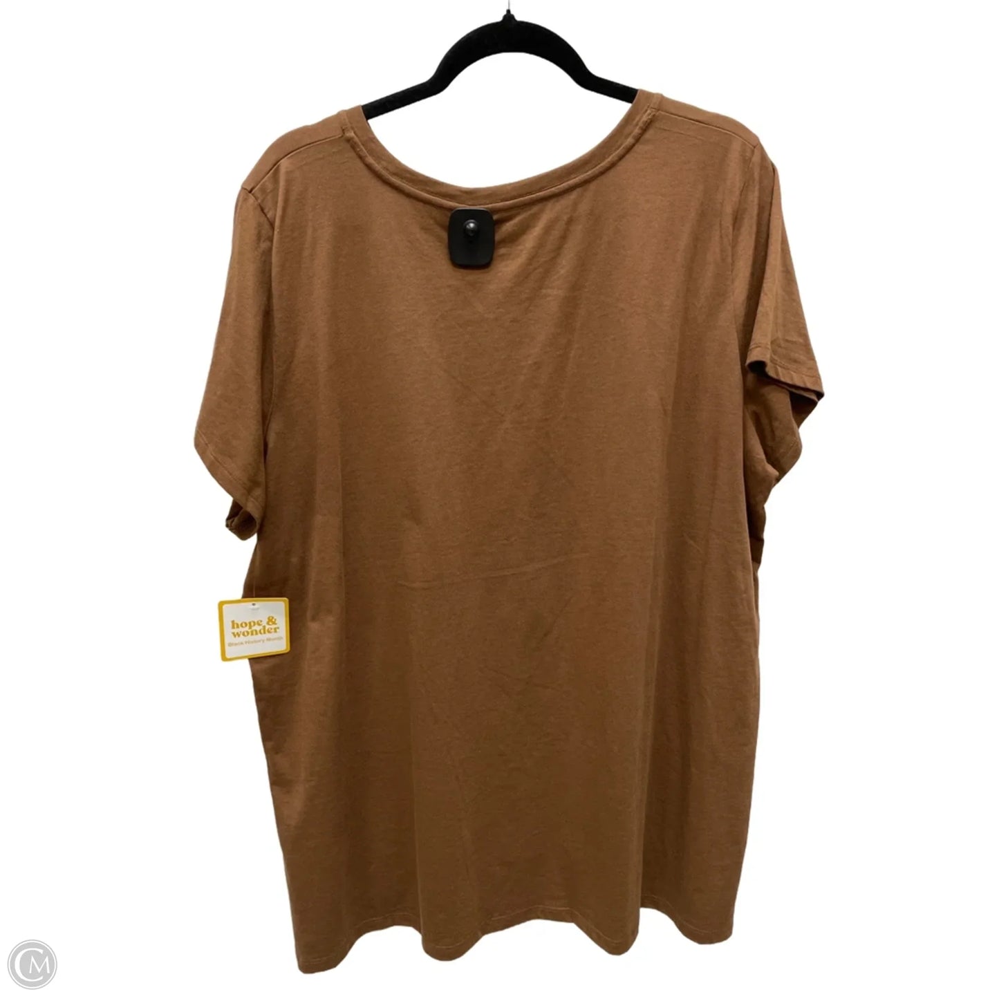 Top Short Sleeve Basic By Clothes Mentor In Brown, Size: 2x