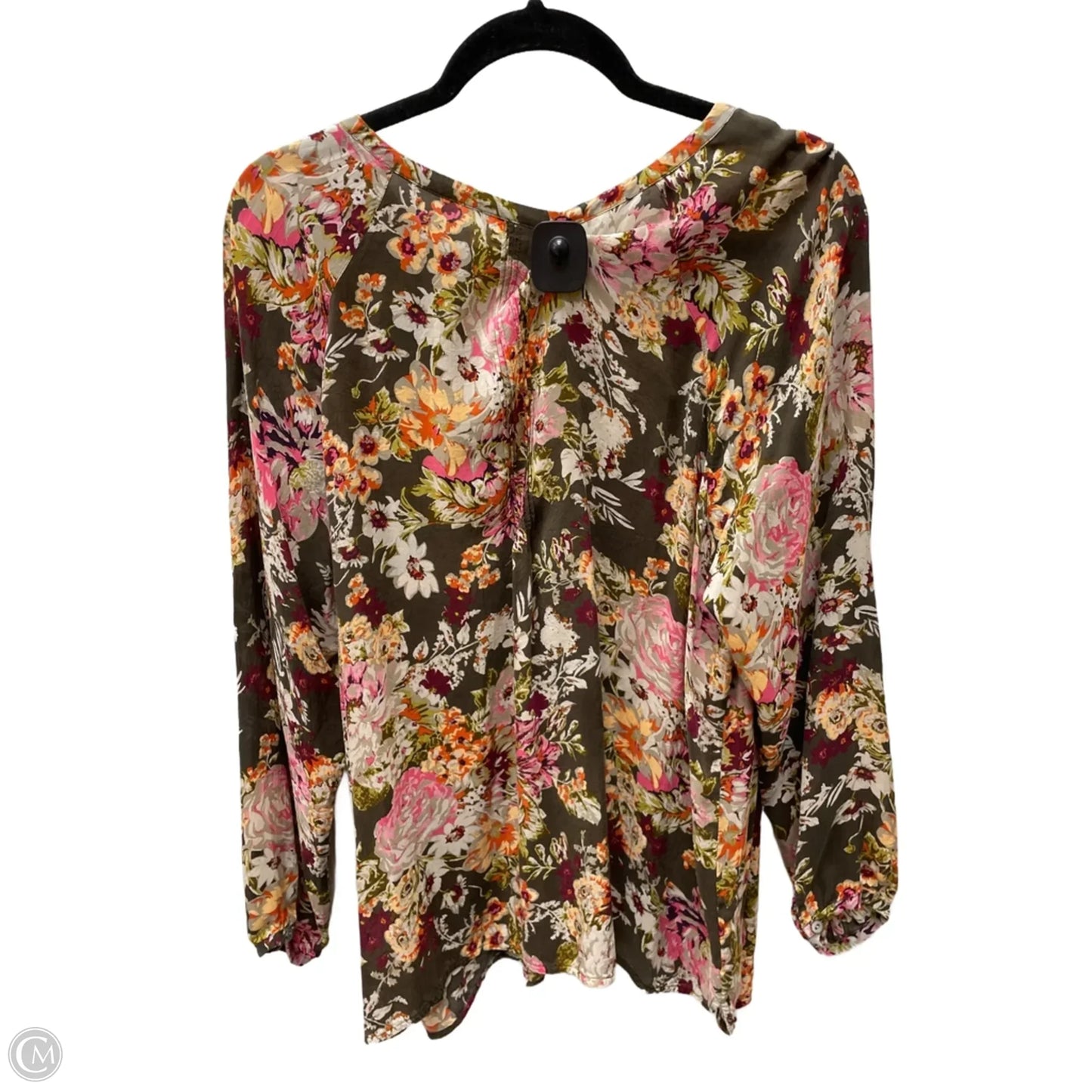 Blouse Long Sleeve By J. Jill In Floral Print, Size: 2x