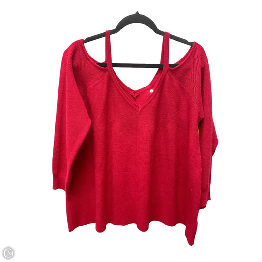 Sweater By Clothes Mentor In Red, Size: 3x