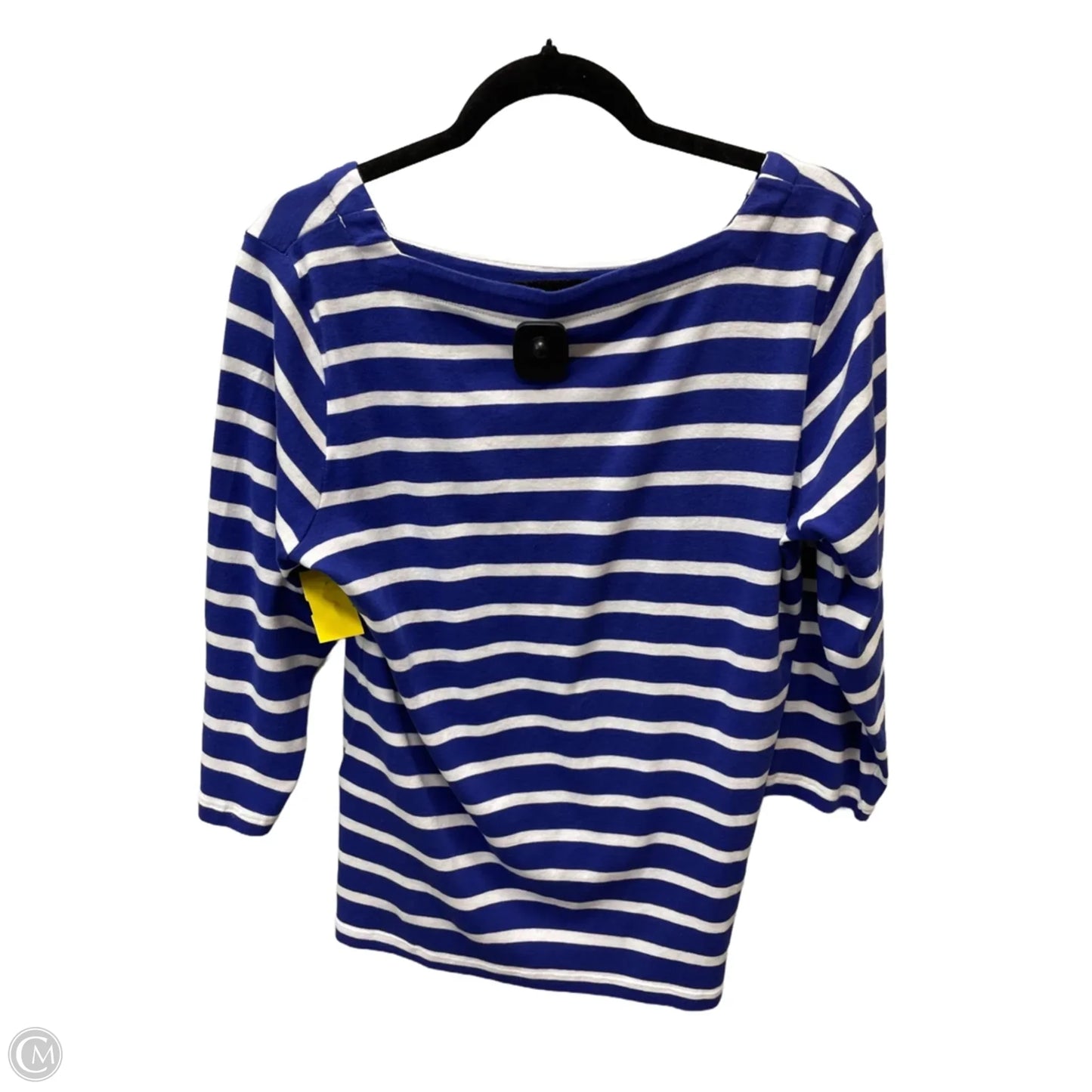 Top 3/4 Sleeve By Chicos In Striped Pattern, Size: L