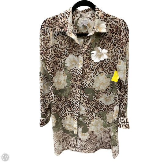 Blouse 3/4 Sleeve By Chicos In Animal Print, Size: S