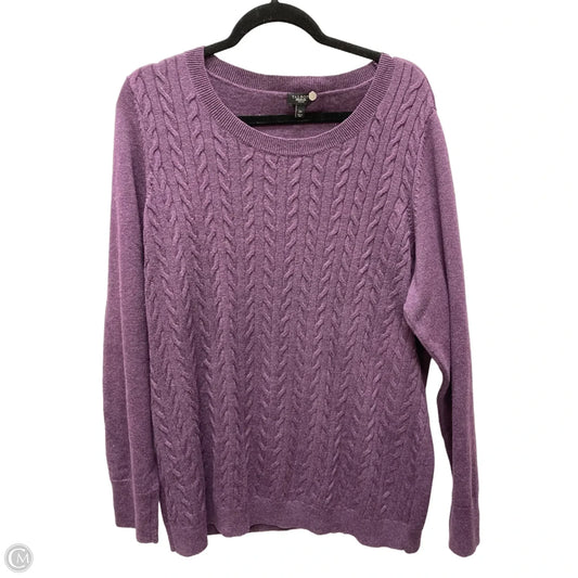 Sweater By Talbots In Purple, Size: 2x