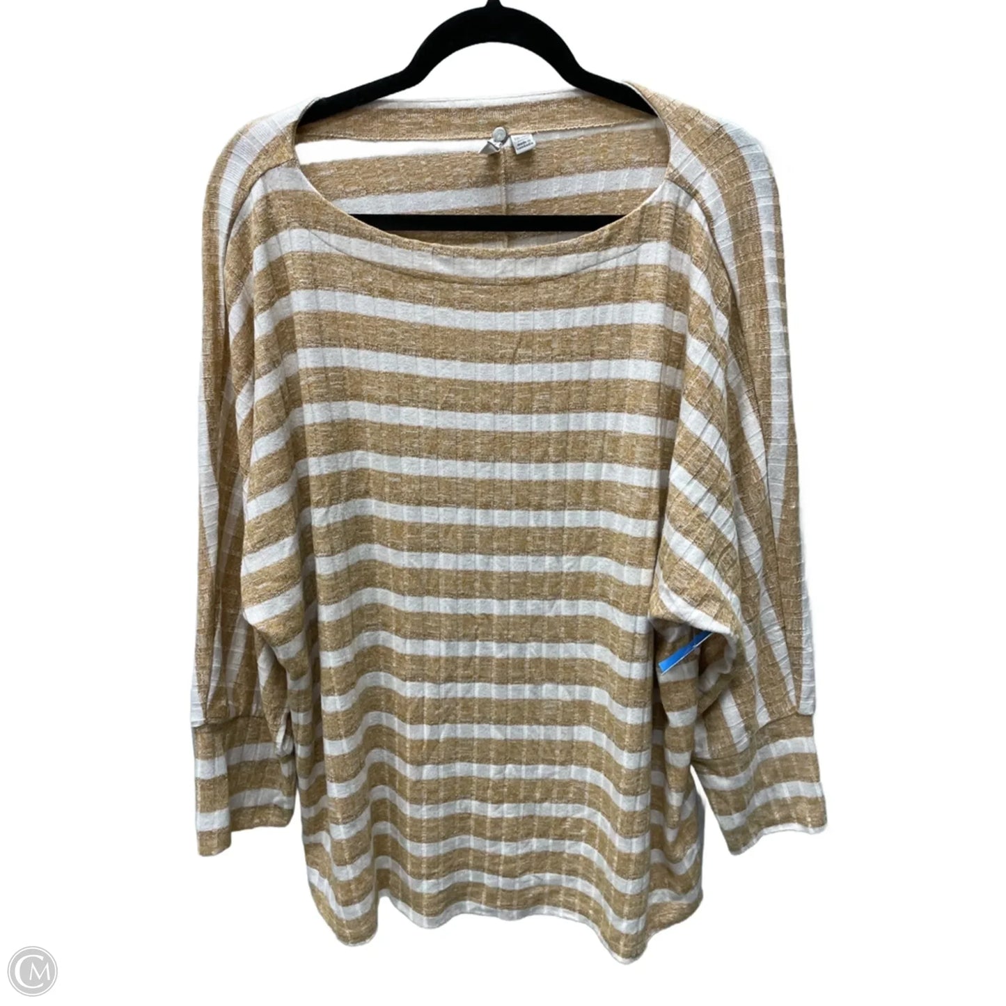 Top Long Sleeve By Cato In Striped Pattern, Size: 1x