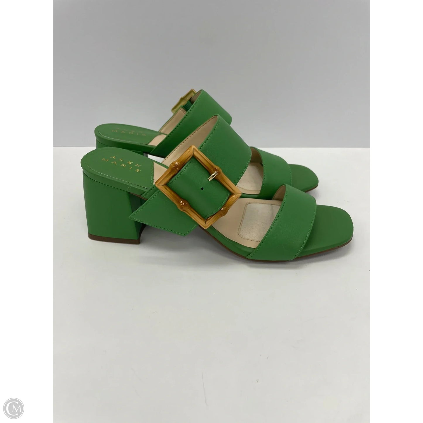 Sandals Heels Block By Alex Marie In Green, Size: 6.5