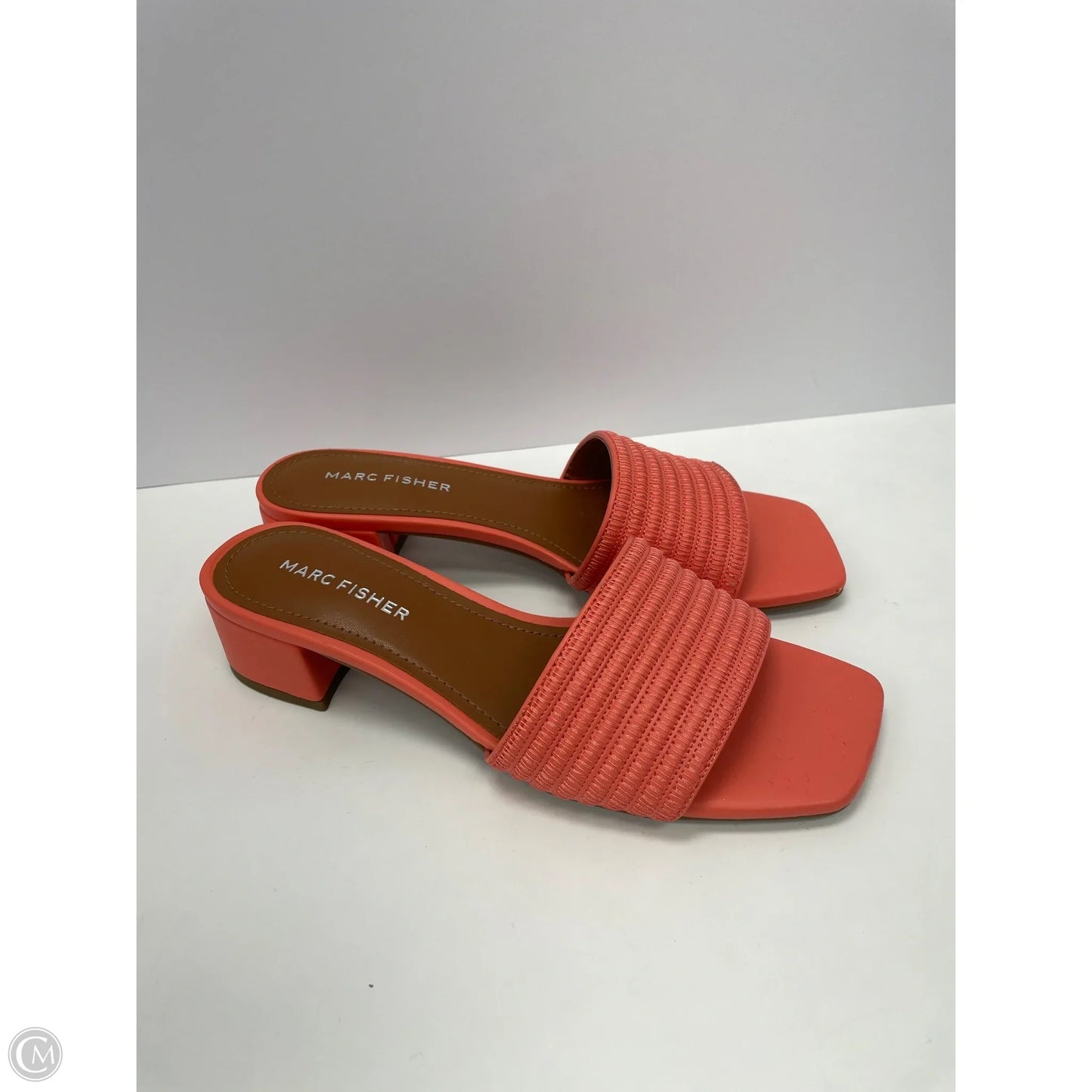 Sandals Heels Block By Marc Fisher In Peach, Size: 6