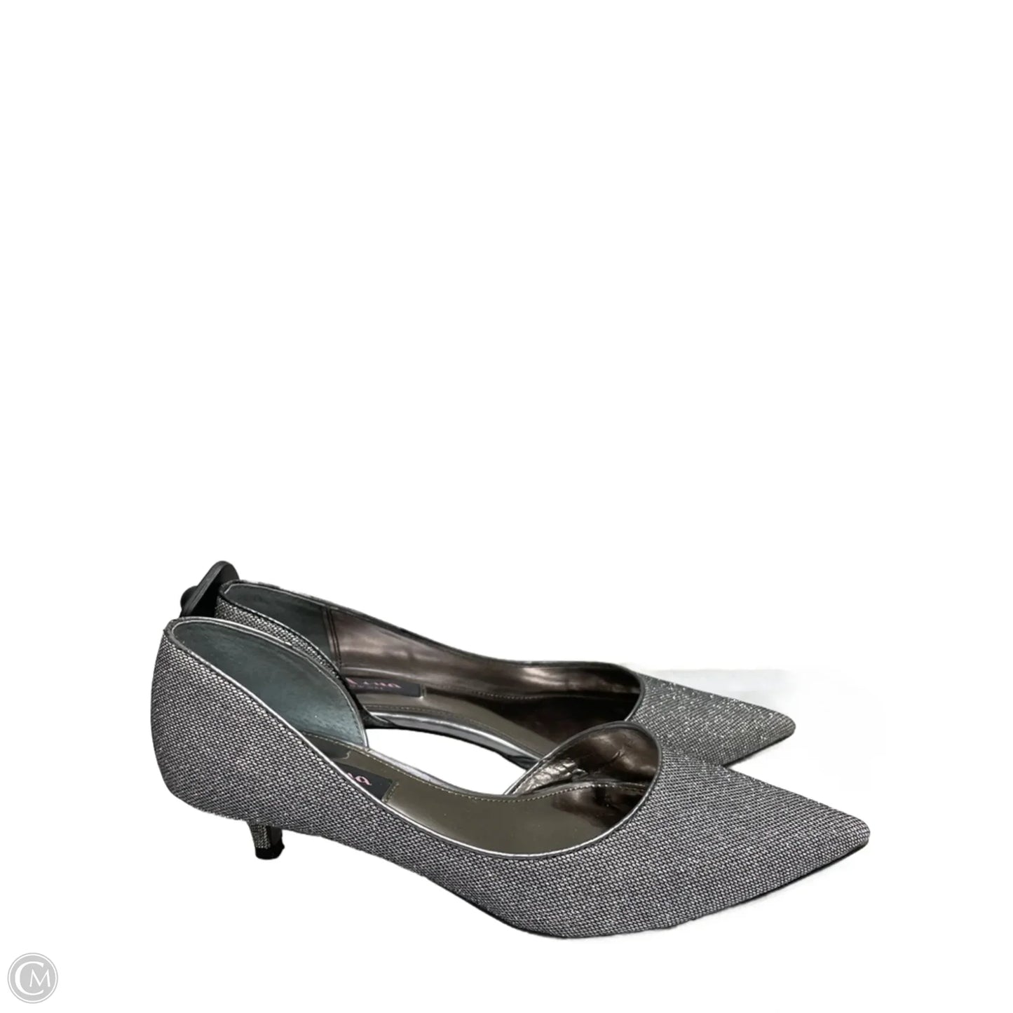 Shoes Heels Kitten By Clothes Mentor In Silver, Size: 7.5