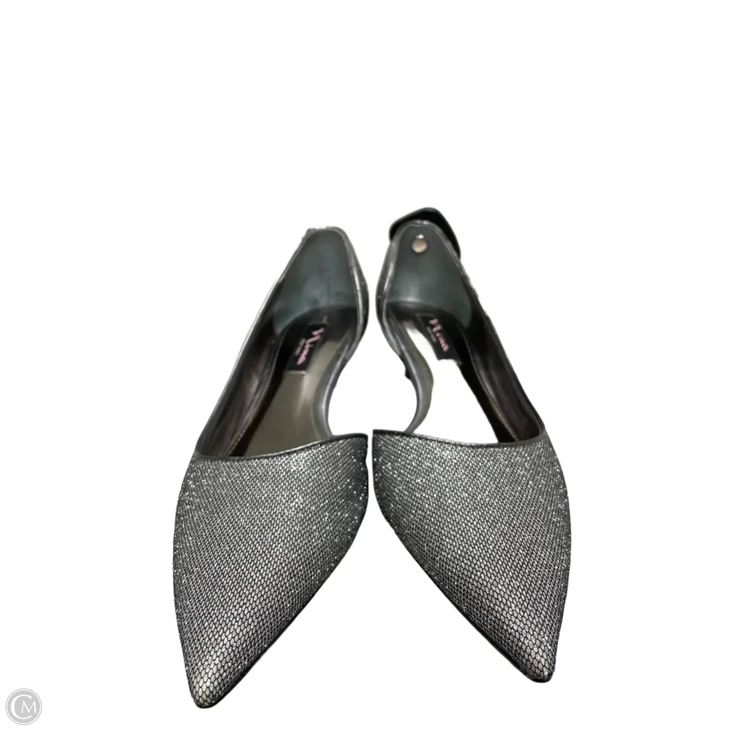 Shoes Heels Kitten By Clothes Mentor In Silver, Size: 7.5