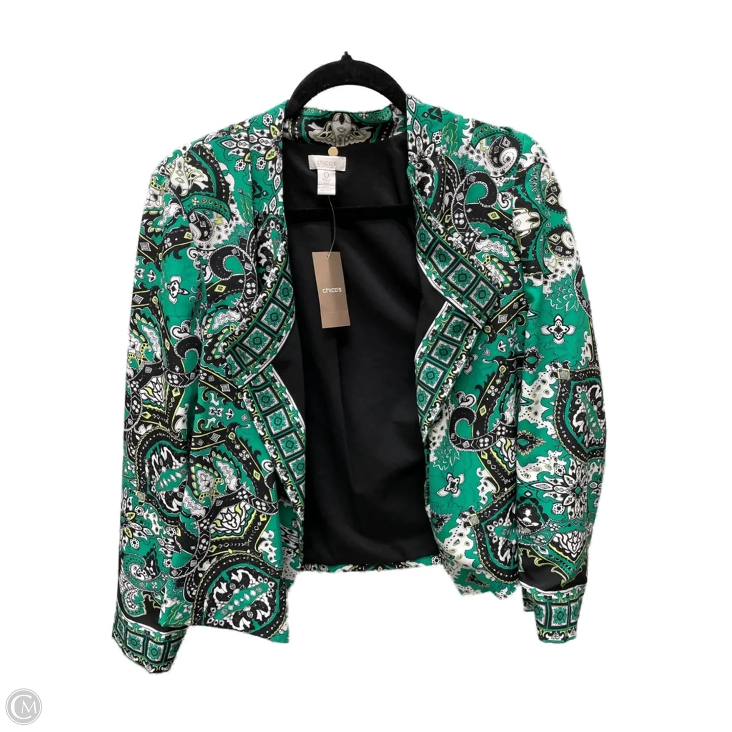 Blazer By Chicos In Floral Print, Size: S