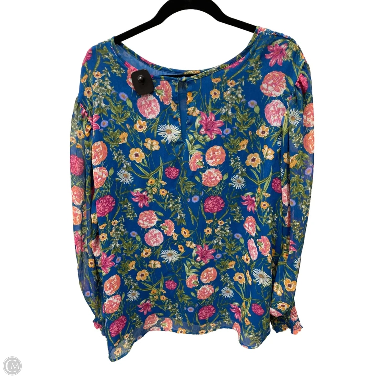 Blouse Long Sleeve By Terra & Sky In Floral Print, Size: 2x