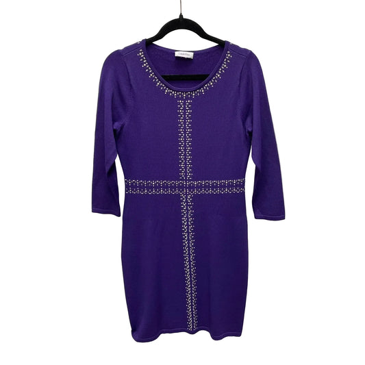 Dress Sweater By Calvin Klein In Purple, Size: M