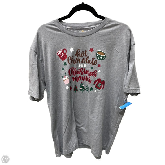 Top Short Sleeve Basic By Clothes Mentor In Grey, Size: 2x