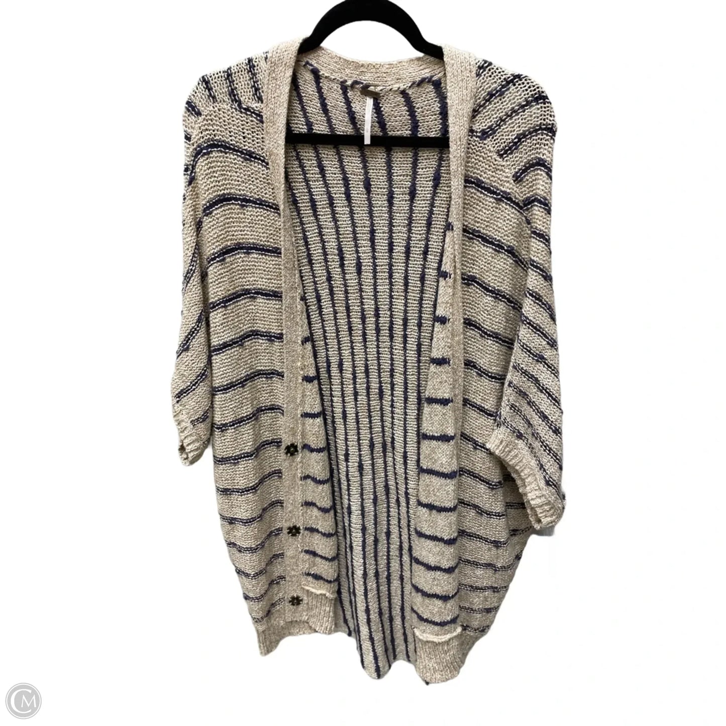 Sweater Cardigan By Free People In Striped Pattern, Size: L