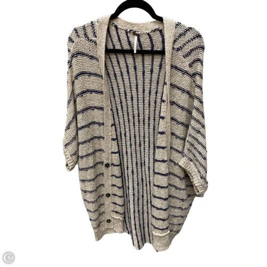 Sweater Cardigan By Free People In Striped Pattern, Size: L