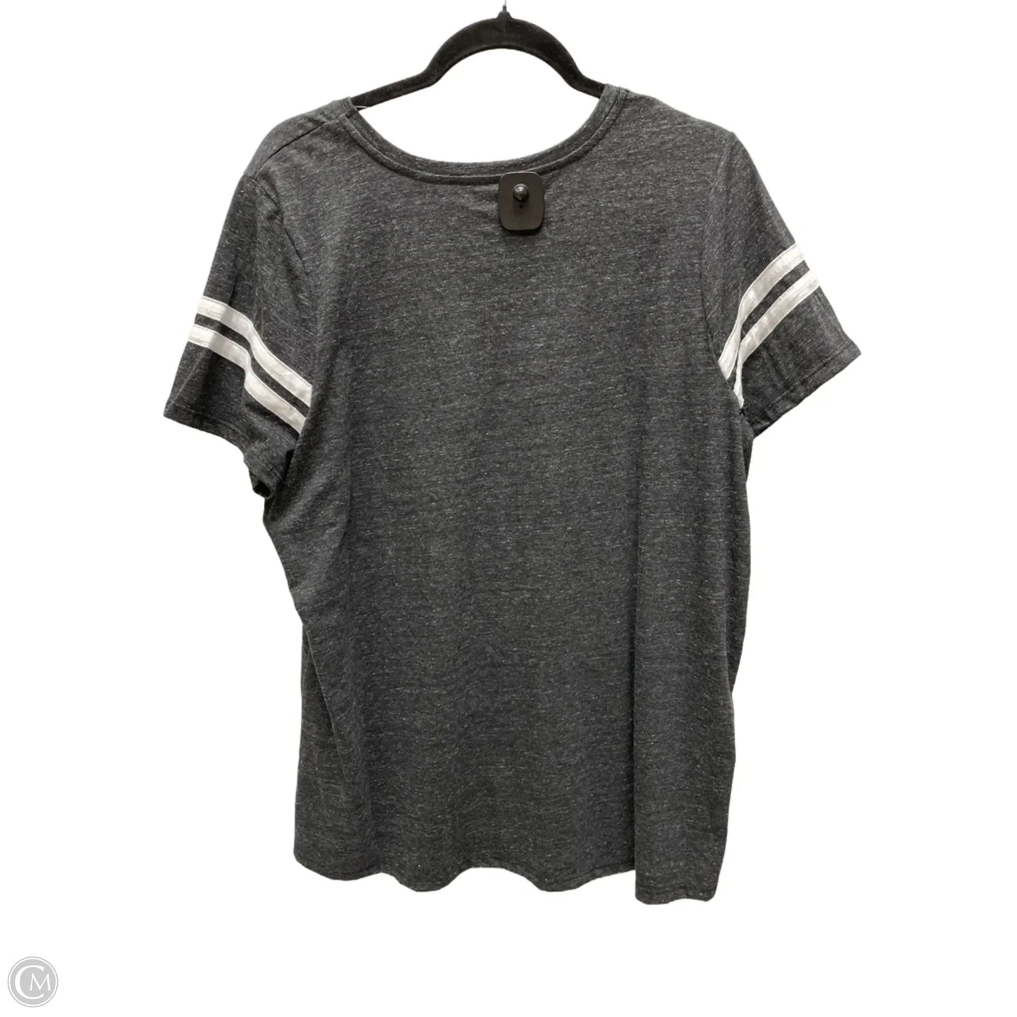 Top Short Sleeve By Lane Bryant In Grey & White, Size: 1x