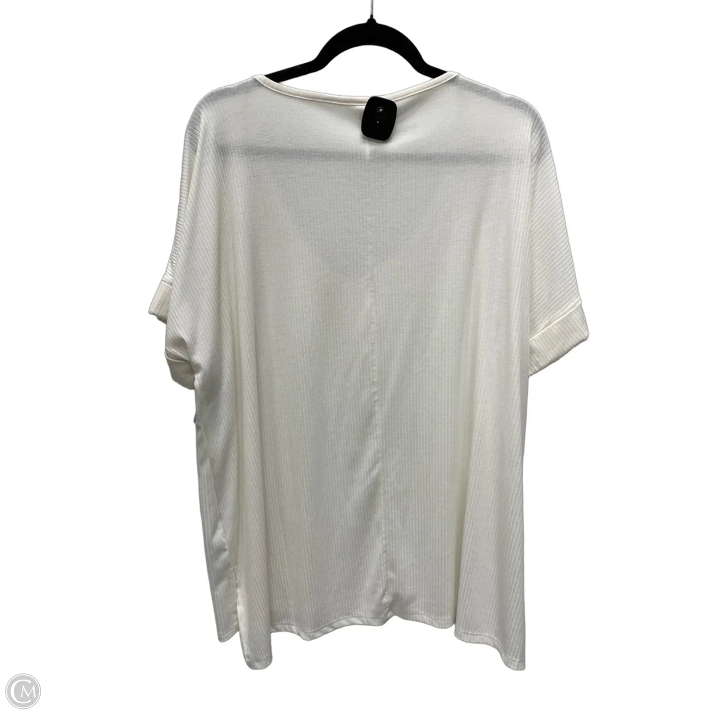 Top Short Sleeve By Zenana In White, Size: 3x