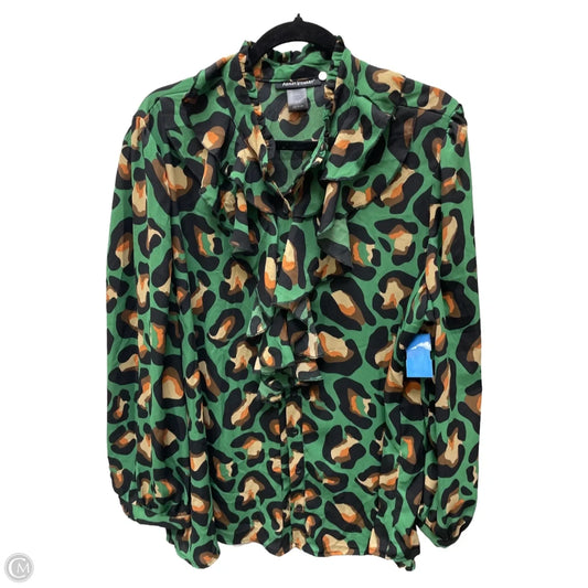 Blouse Long Sleeve By Ashley Stewart In Animal Print, Size: 1x