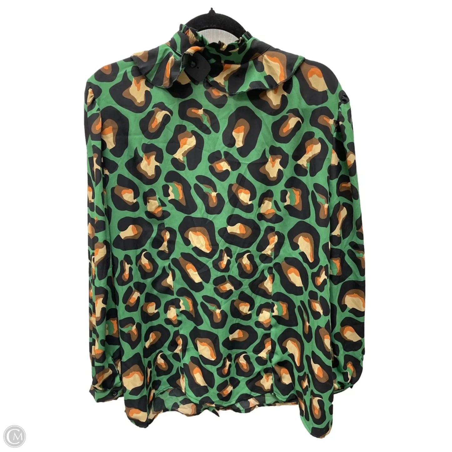 Blouse Long Sleeve By Ashley Stewart In Animal Print, Size: 1x