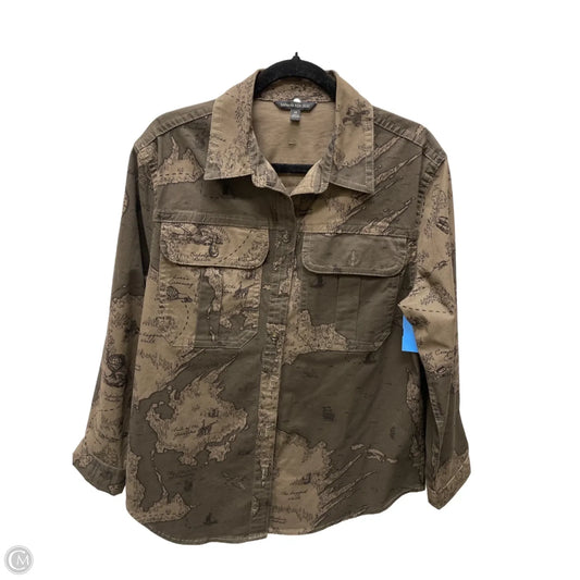 Jacket Shirt By Banana Republic In Brown, Size: Xs