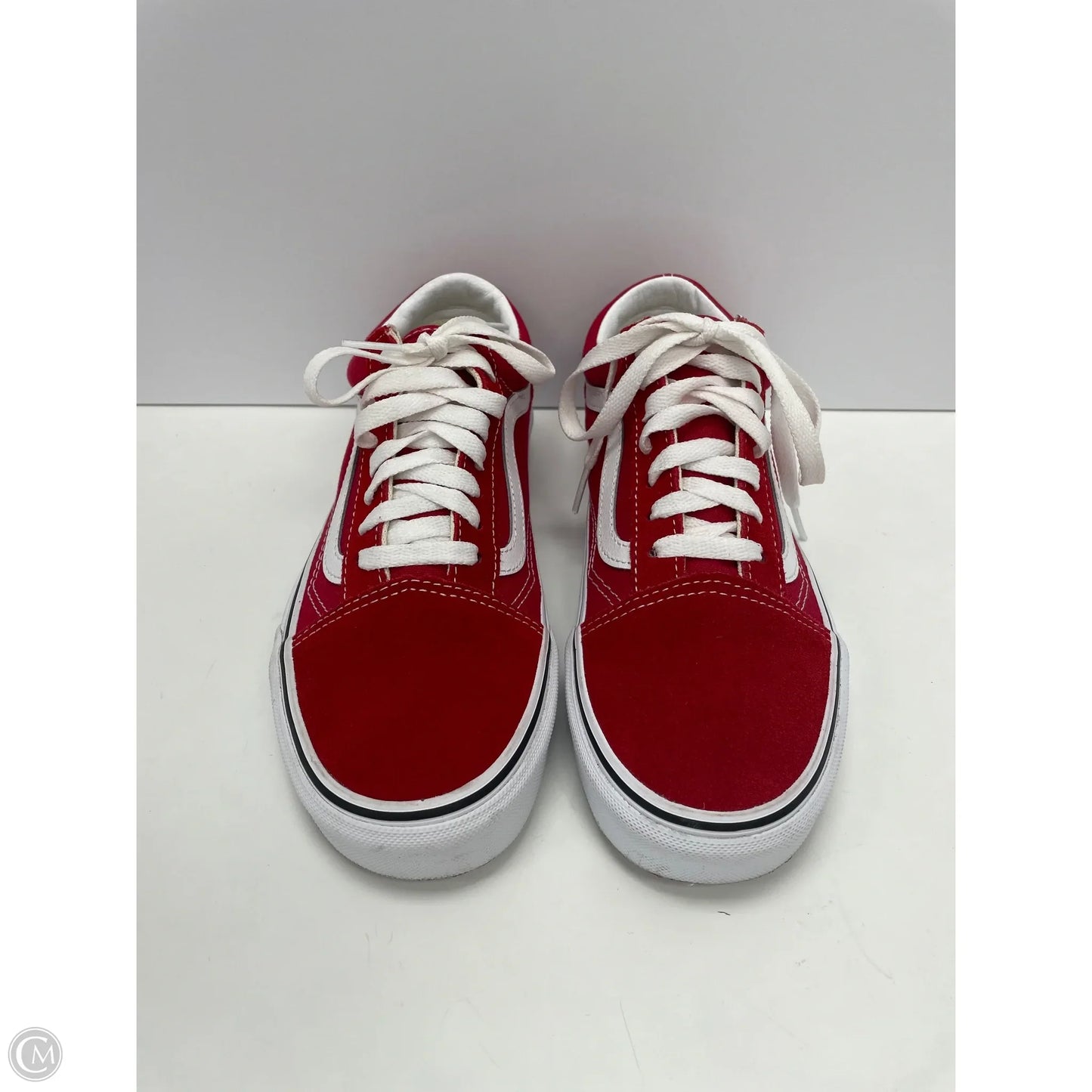 Shoes Sneakers By Vans In Red & White, Size: 7.5