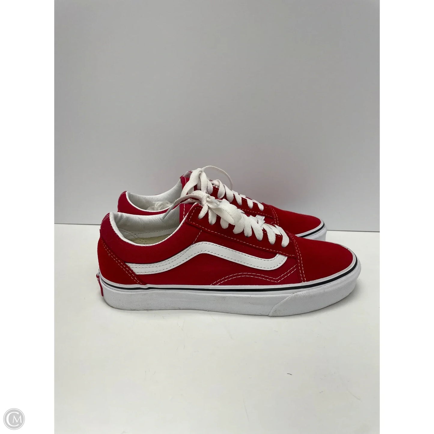 Shoes Sneakers By Vans In Red & White, Size: 7.5
