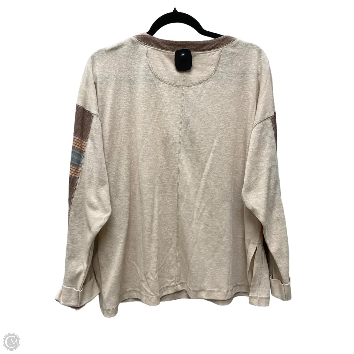 Top Long Sleeve By Easel In Brown & Tan, Size: S