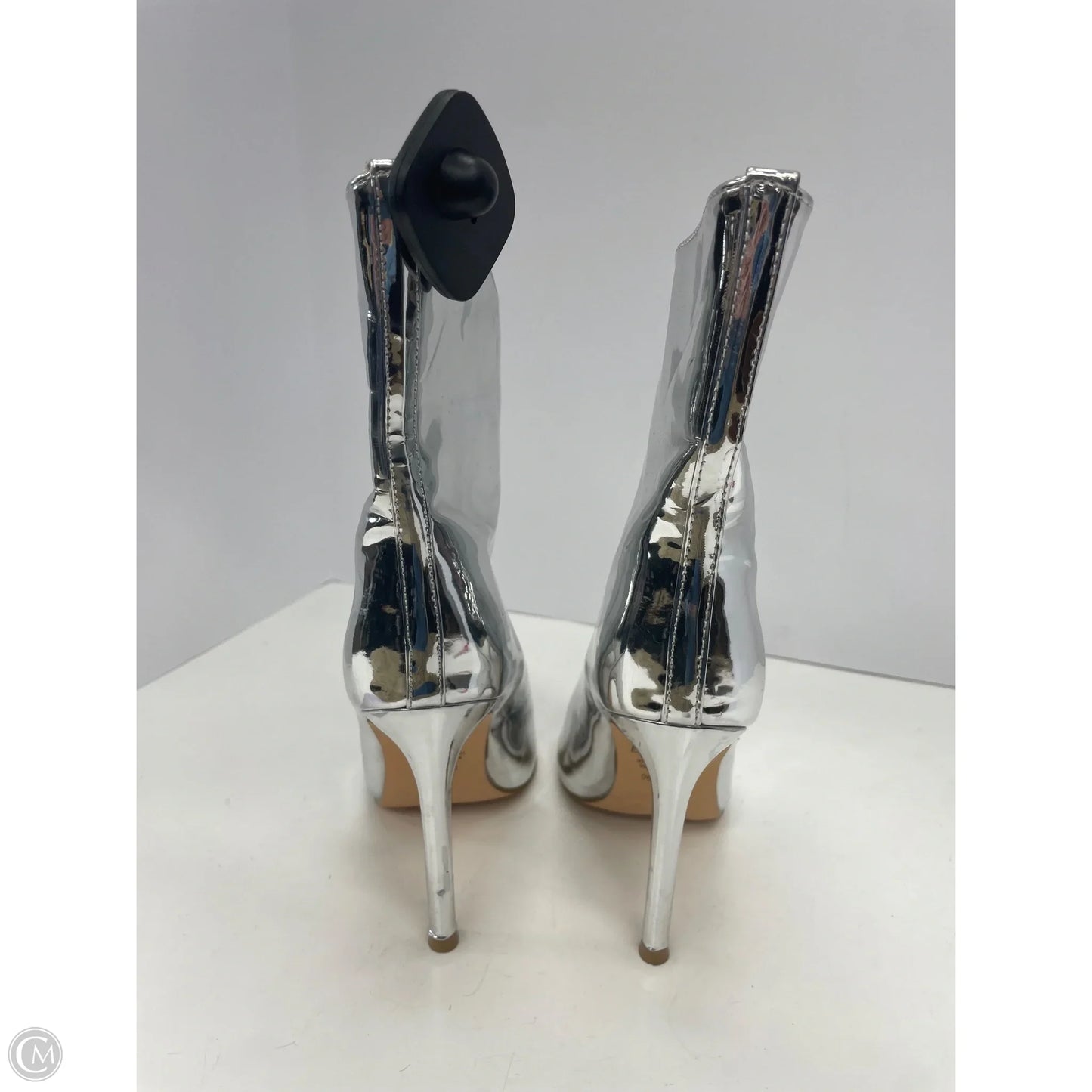 Boots Ankle Heels By Forever 21 In Silver, Size: 8