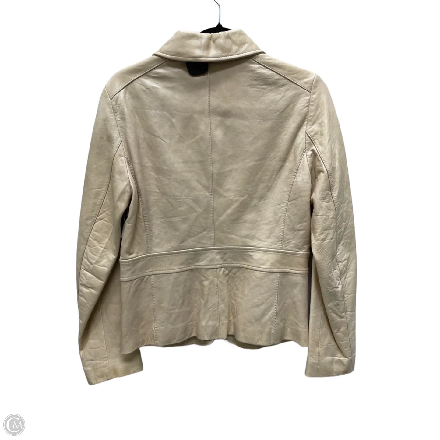 Jacket Leather By Ann Taylor In Tan, Size: S