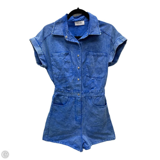 Romper By Clothes Mentor In Blue Denim, Size: S