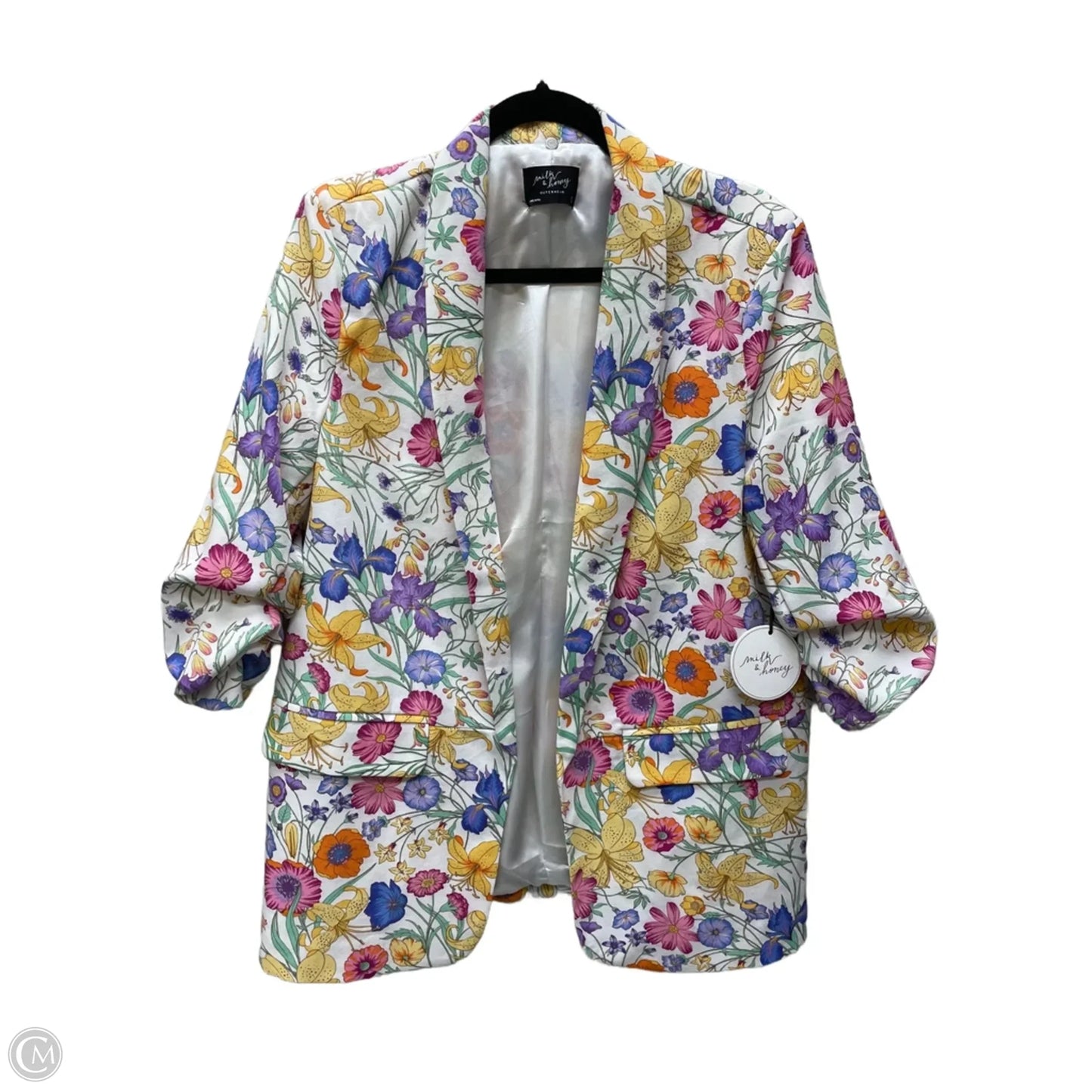 Blazer By Milk & Honey In Floral Print, Size: L