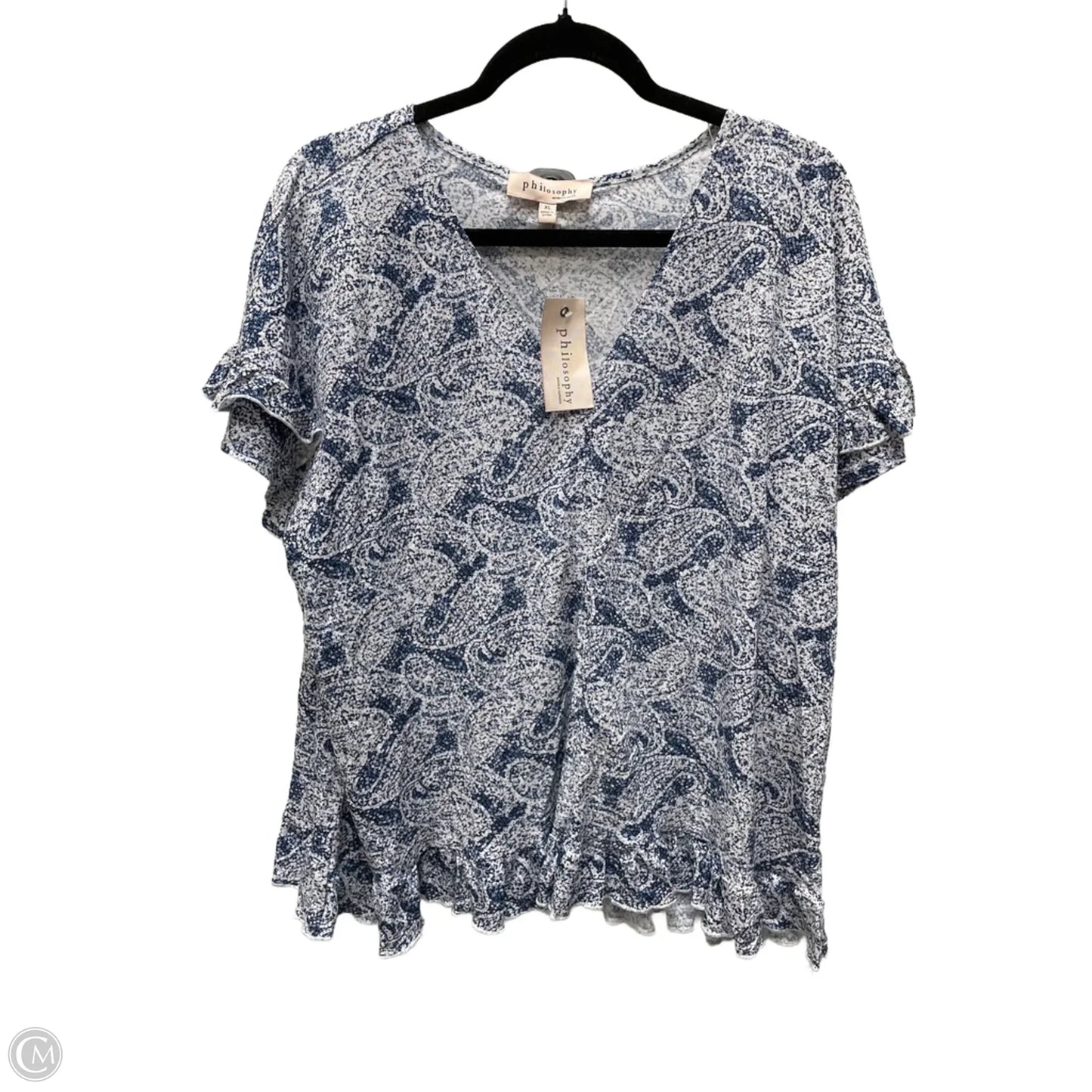 Top Short Sleeve By Philosophy In Floral Print, Size: Xl