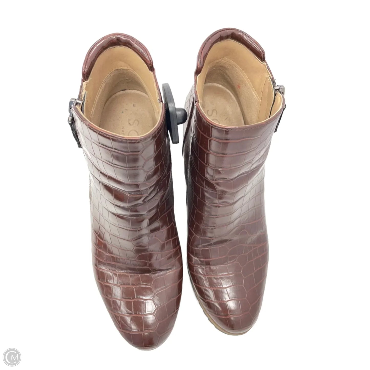 Boots Ankle Heels By Cmb In Brown, Size: 8.5