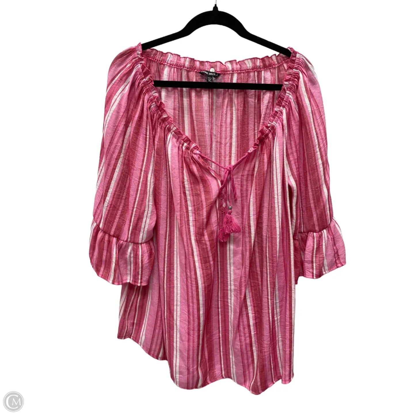 Top Short Sleeve By Unique Spectrum In Pink, Size: 2x