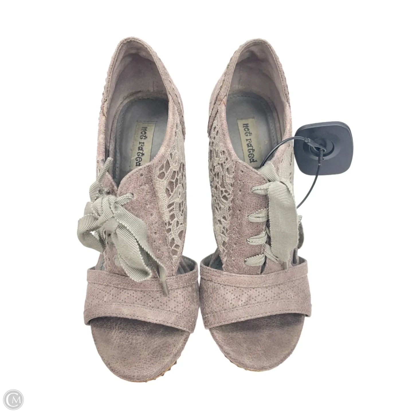 Sandals Heels Wedge By Not Rated In Brown & Green, Size: 6