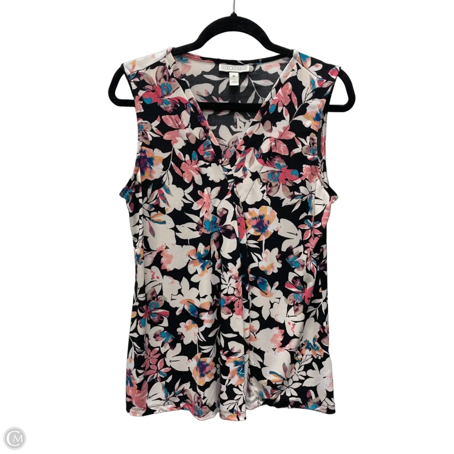 Top Sleeveless By Dana Buchman In Floral Print, Size: M