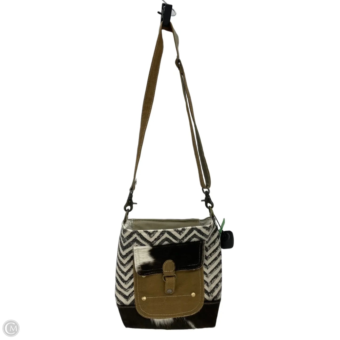 Crossbody Leather By Mystree, Size: Medium
