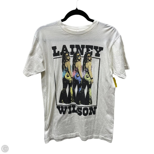 Top Short Sleeve By Clothes Mentor In Cream, Size: M