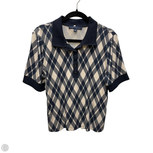 Top Short Sleeve By Tommy Hilfiger In Blue & Tan, Size: L