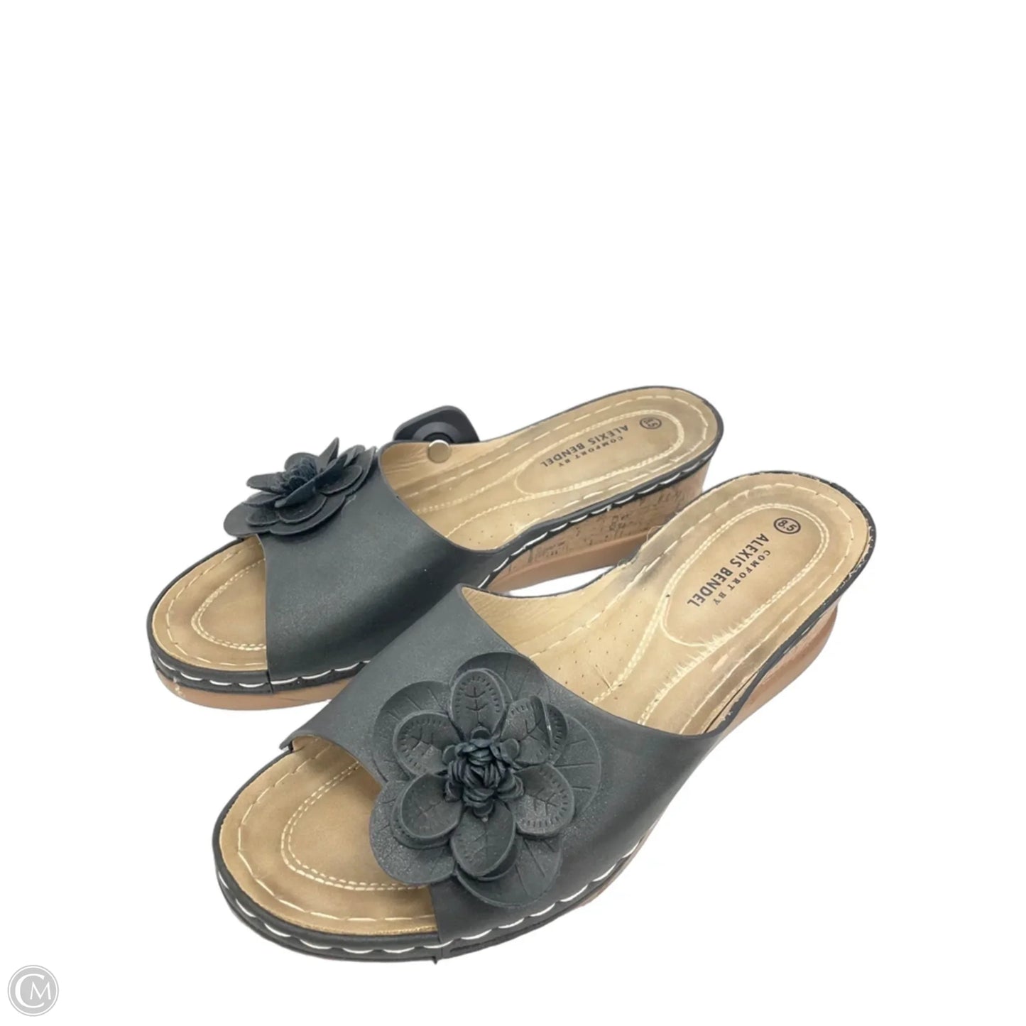 Sandals Heels Wedge By Cme In Black & Brown, Size: 8.5
