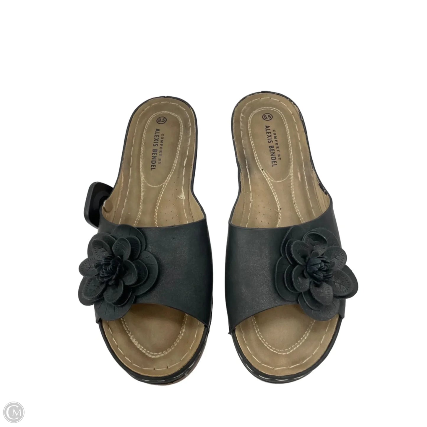Sandals Heels Wedge By Cme In Black & Brown, Size: 8.5