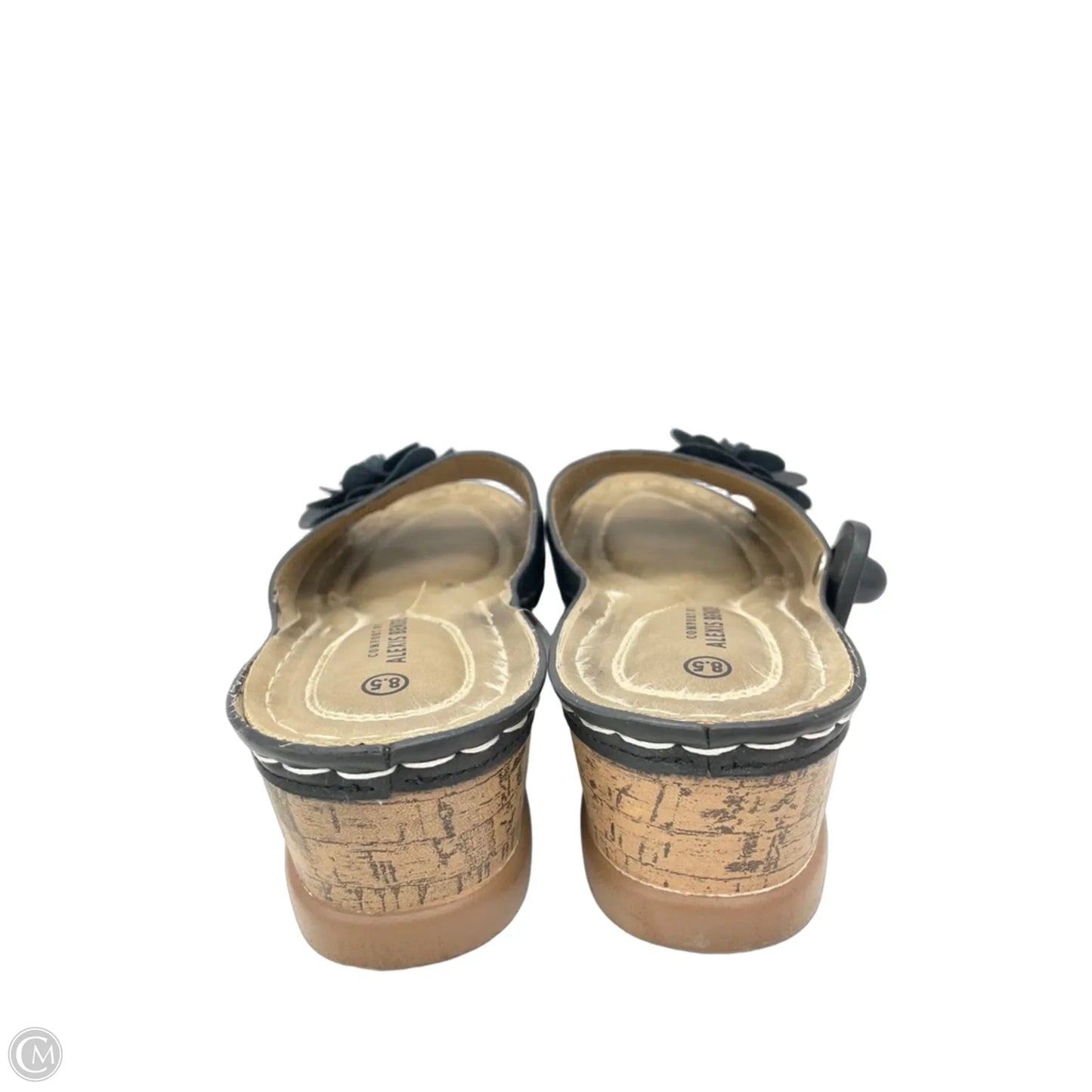Sandals Heels Wedge By Cme In Black & Brown, Size: 8.5