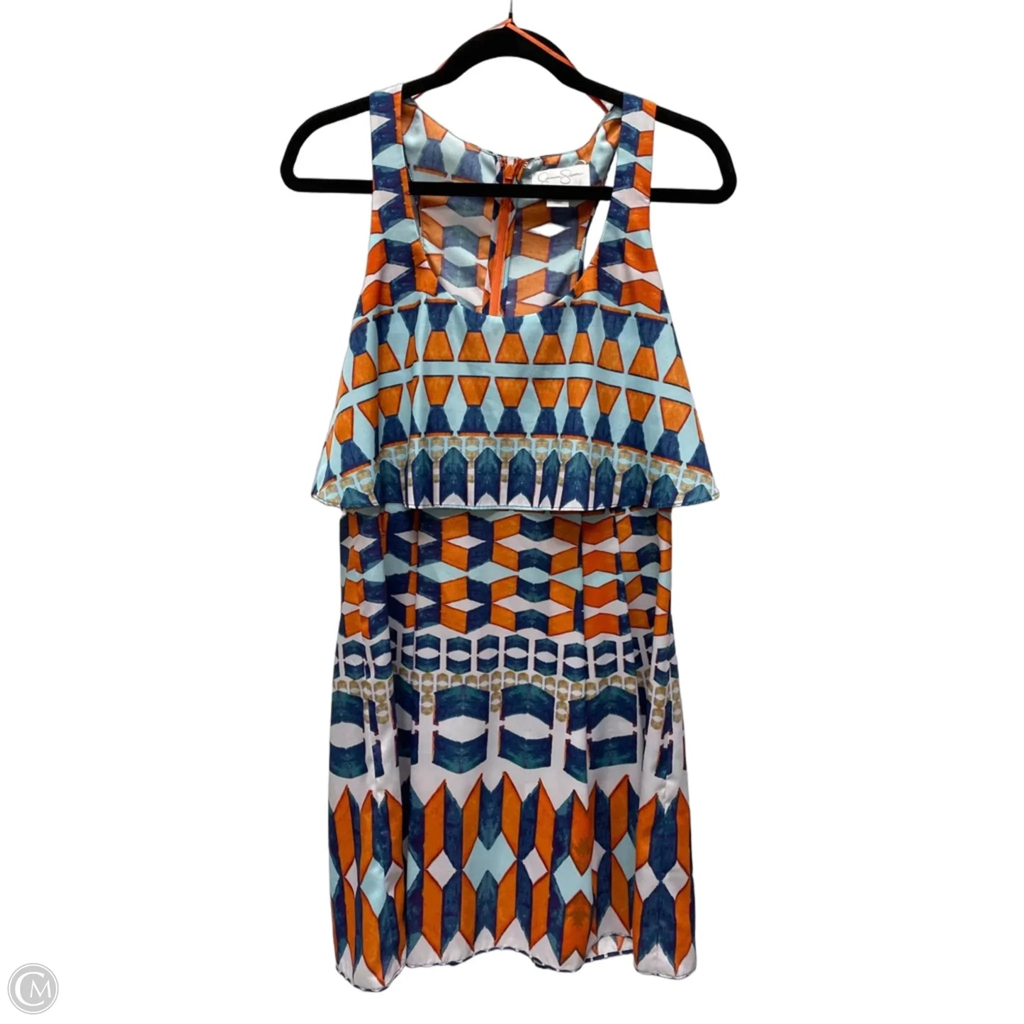 Dress Casual Short By Jessica Simpson In Blue & Orange, Size: M