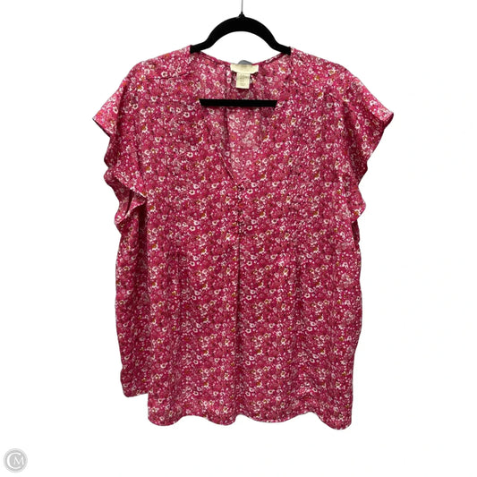 Top Short Sleeve By Cynthia Rowley In Pink, Size: 2x