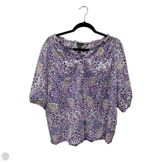 Top Short Sleeve By Talbots In Floral Print, Size: 2x