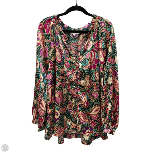 Top Long Sleeve By Umgee In Floral Print, Size: 2x