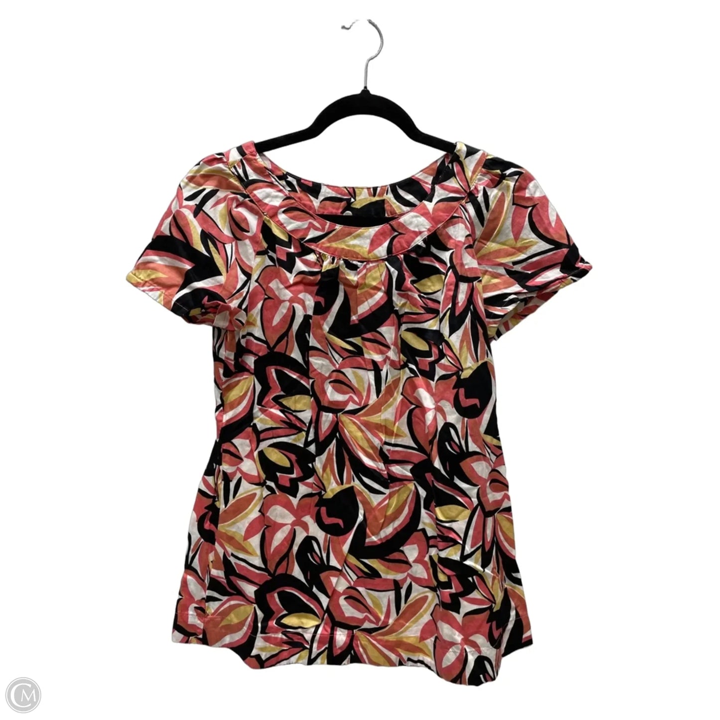 Top Short Sleeve By Apt 9 In Pink & Yellow, Size: M