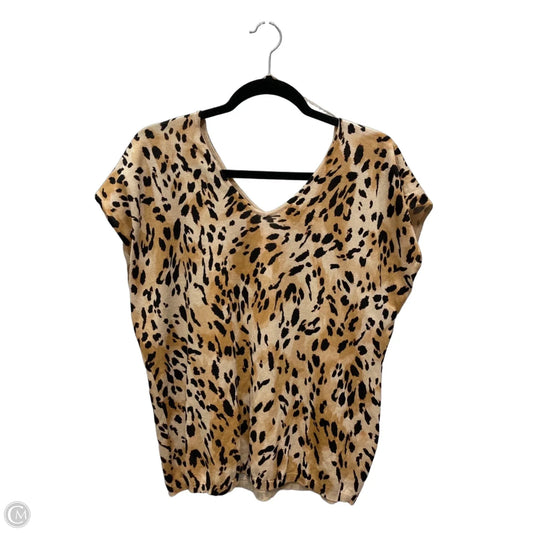 Top Short Sleeve By Inc In Animal Print, Size: Xl