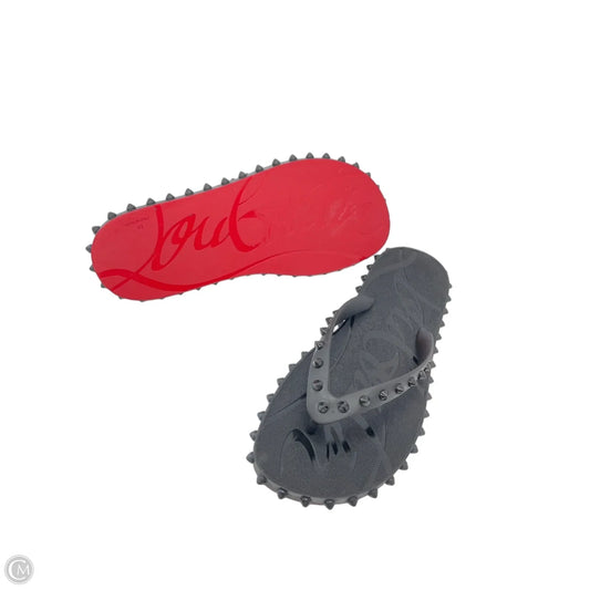 Sandals Luxury Designer By Christian Louboutin In Black & Red, Size: 10