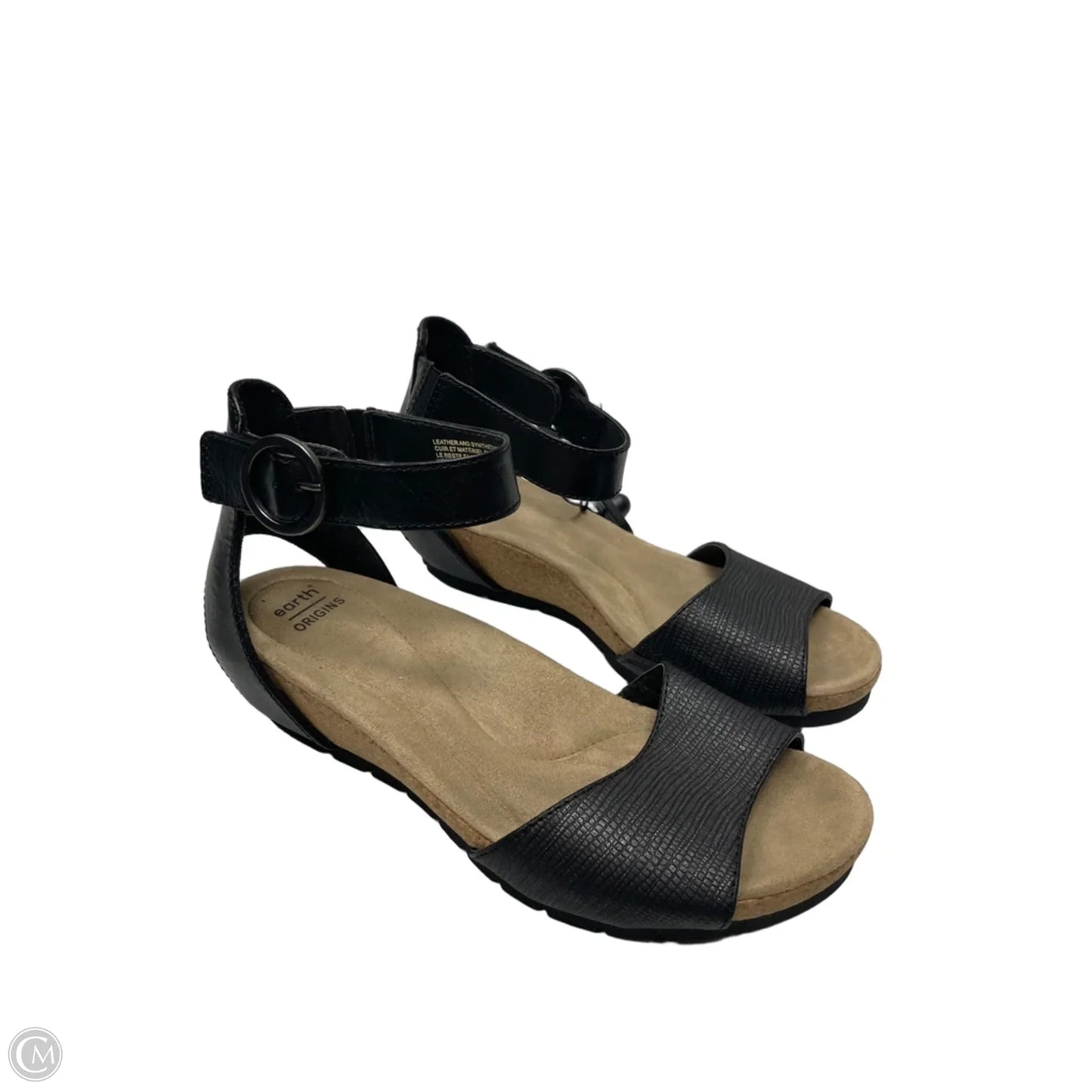 Sandals Heels Platform By Earth Origins In Black & Tan, Size: 10