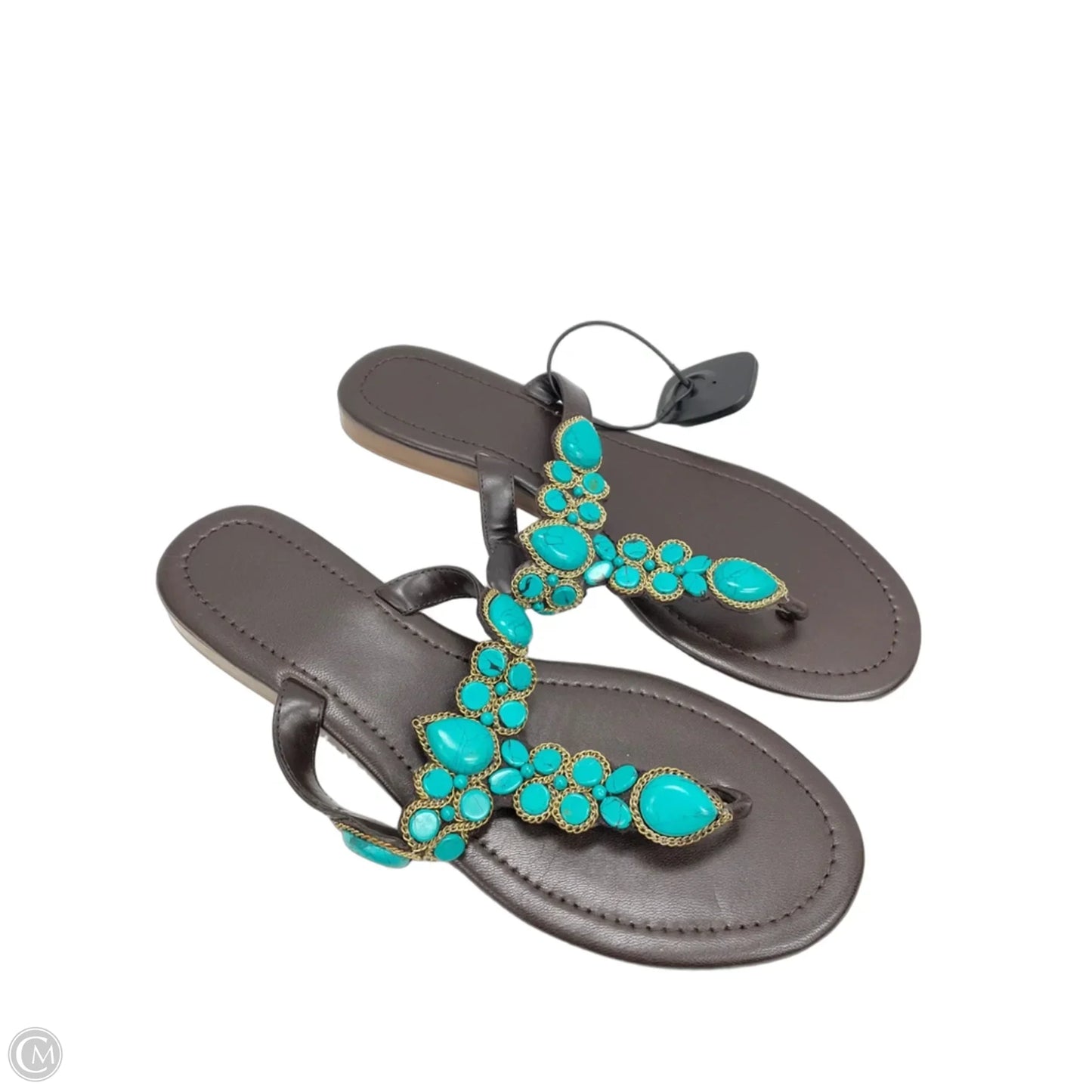 Sandals Flats By Clothes Mentor In Brown, Size: 10